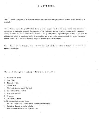 Description, page 98 — CX Repair Manual — Characteristics, Adjustments, Checks