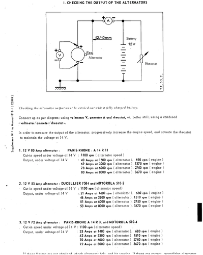 Alternators, page 348 — CX Repair Manual — Characteristics, Adjustments, Checks