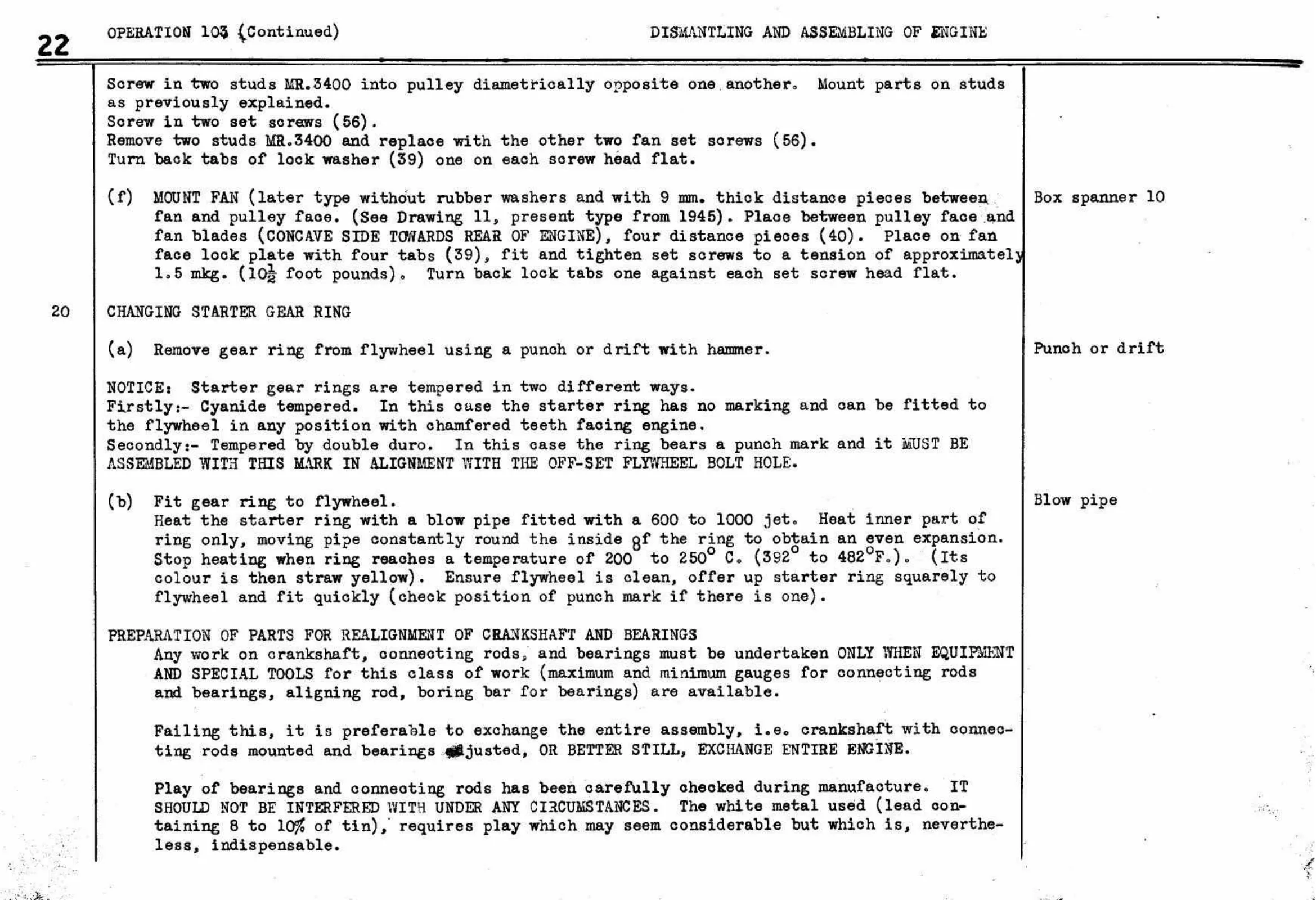 Dismantling – Engine, page 25 of 260 — Twelve & Fifteen Repair Manual — Text