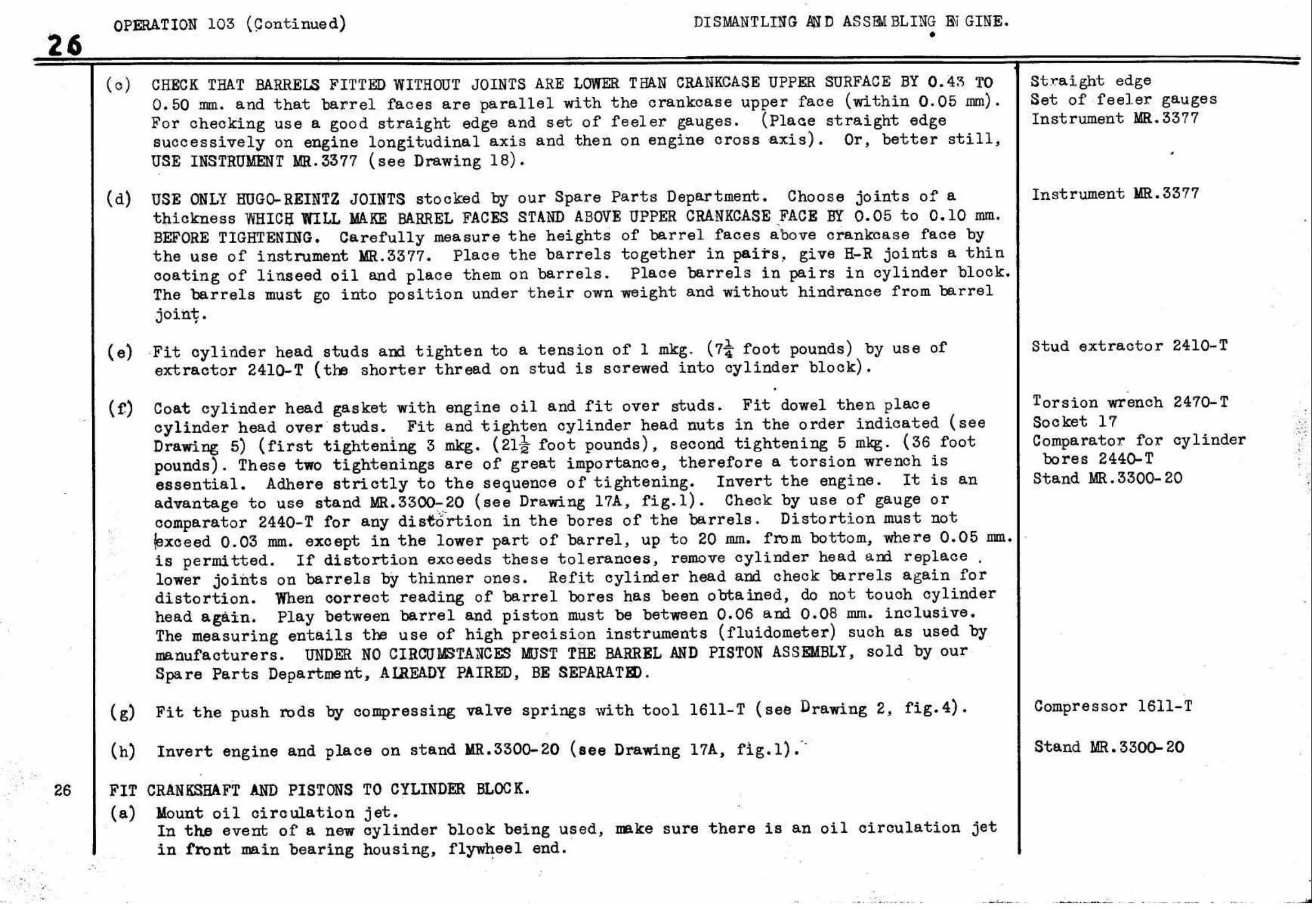 Dismantling – Engine, page 29 of 260 — Twelve & Fifteen Repair Manual — Text