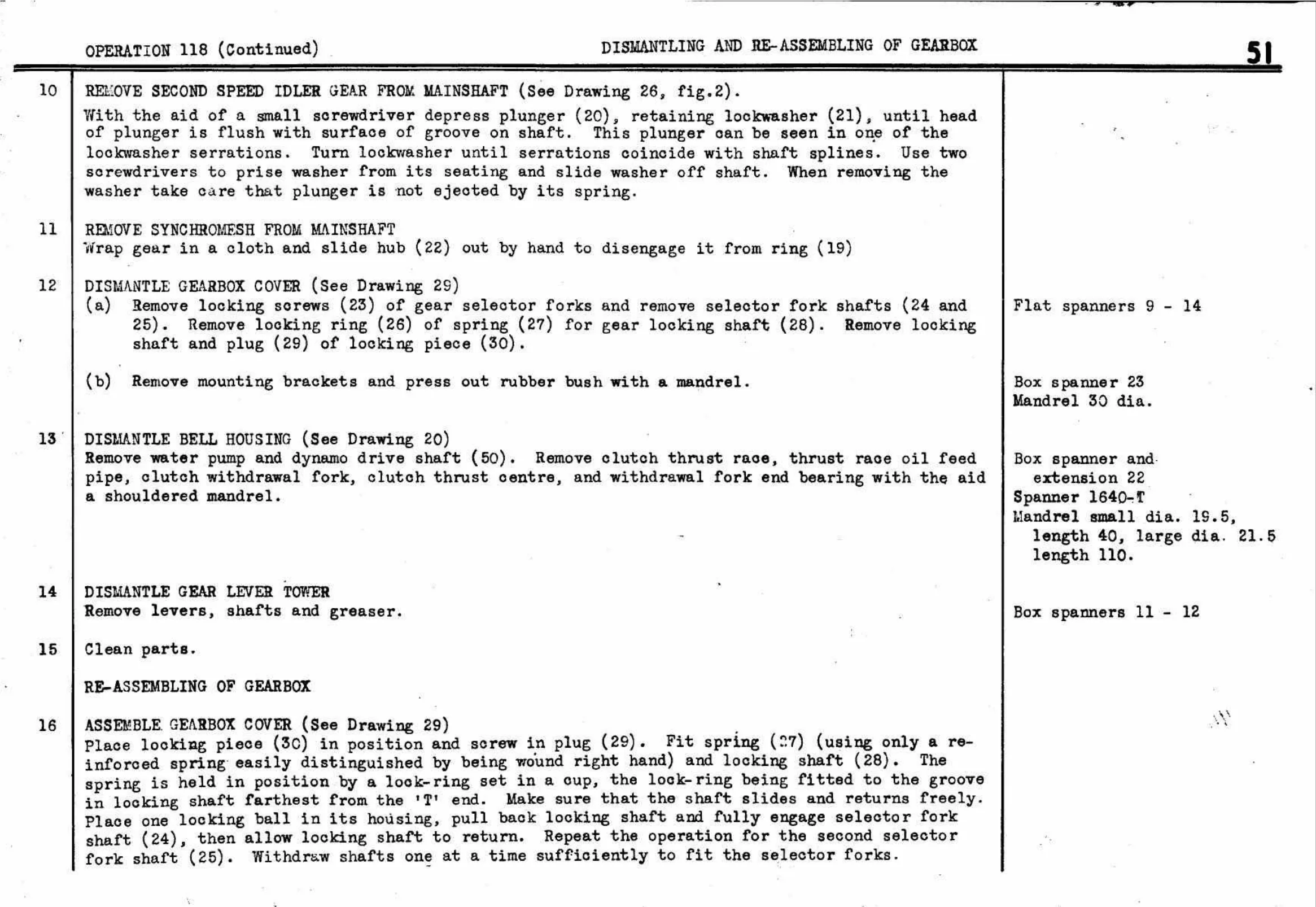 Dismantling – Gearbox, page 54 of 260 — Twelve & Fifteen Repair Manual — Text