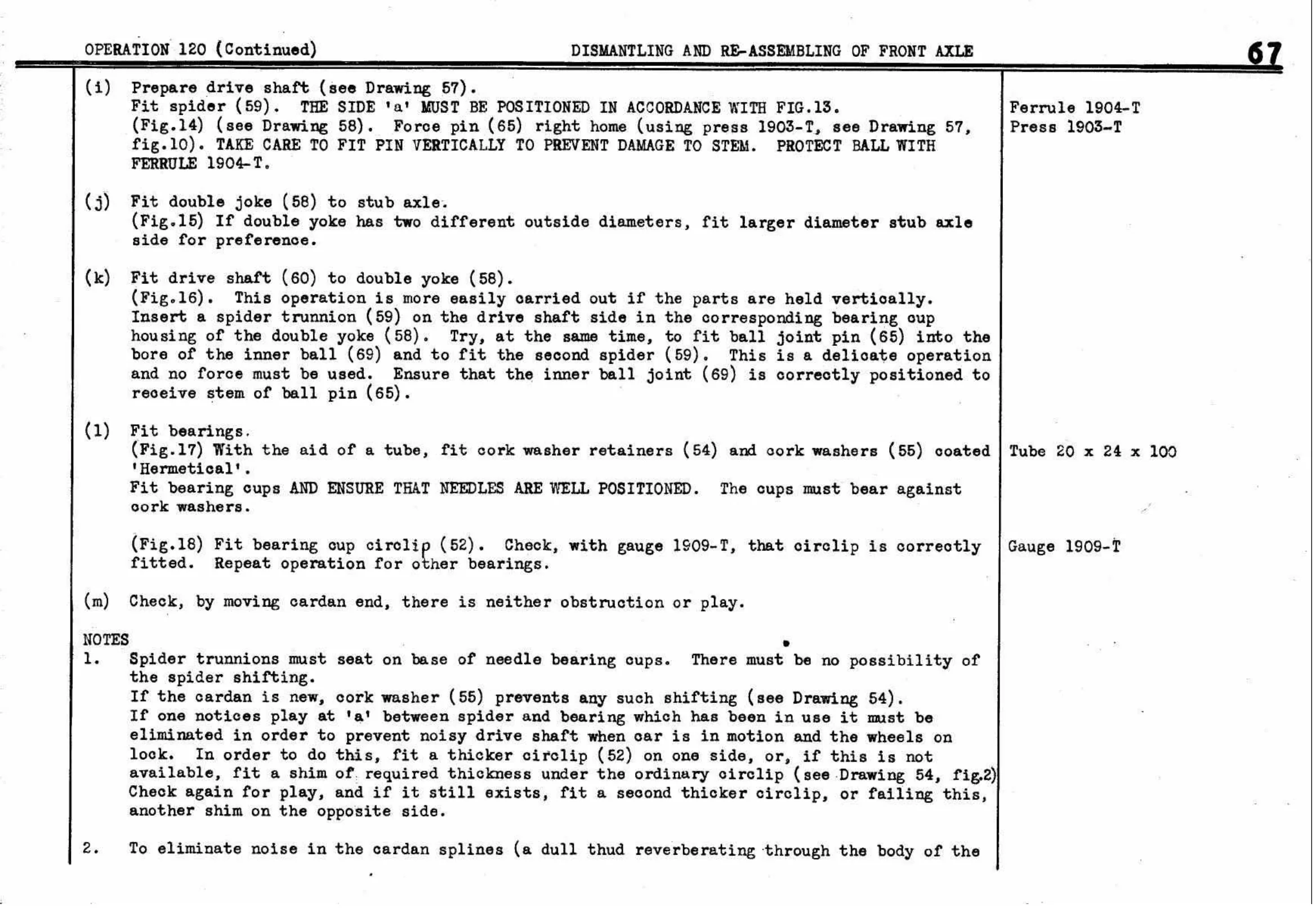 Dismantling – Front Axle, page 70 of 260 — Twelve & Fifteen Repair Manual — Text