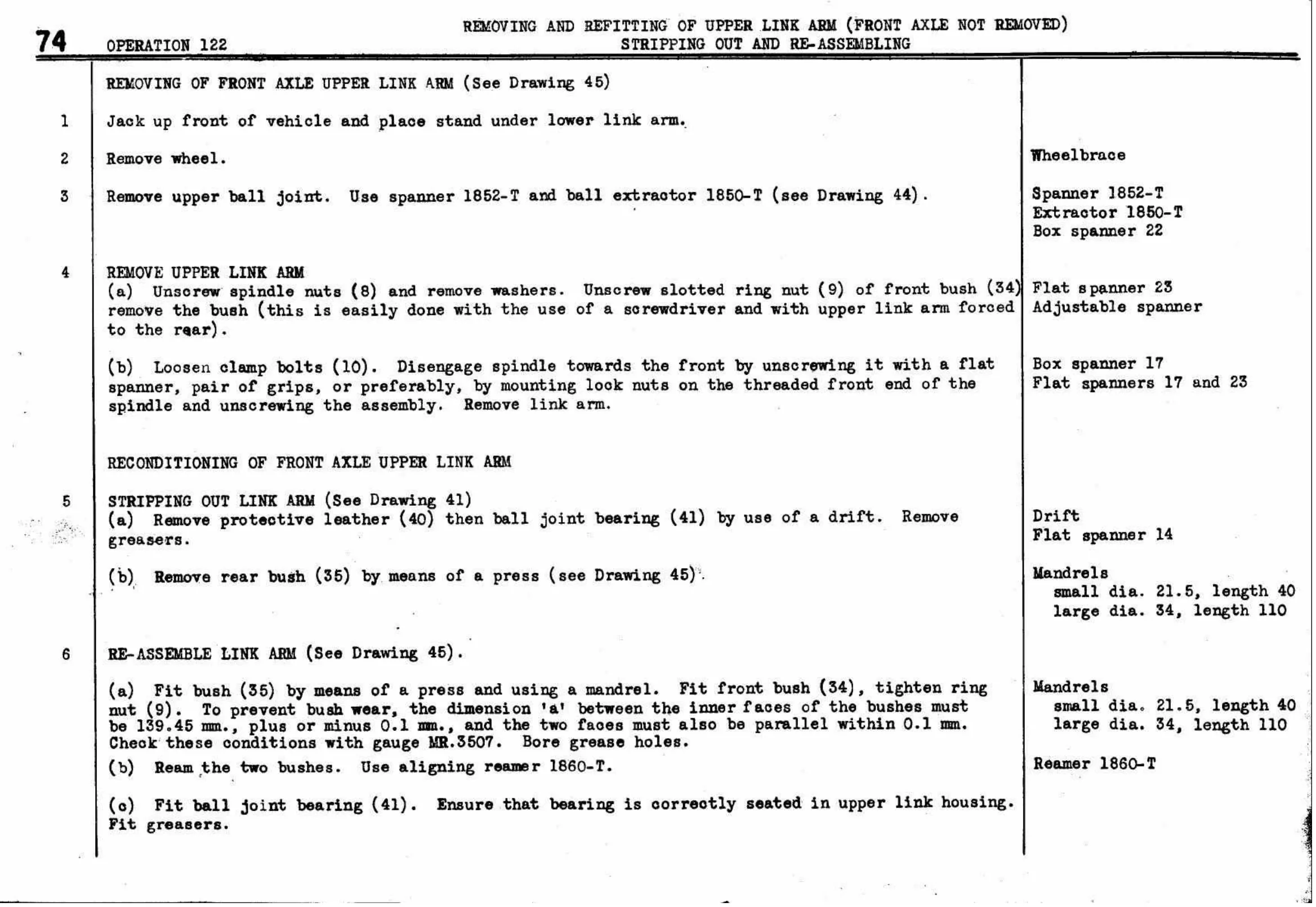 Stripping Out – And Re-Assembling (Op.122), page 77 of 260 — Twelve & Fifteen Repair Manual — Text