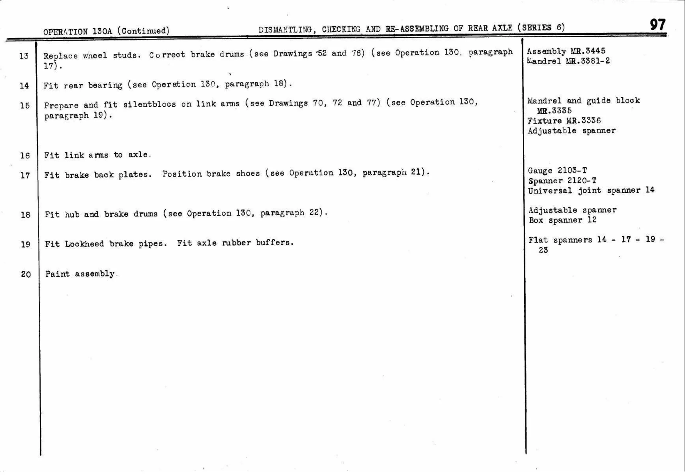 Dismantling – Rear Axle (Ser.6), page 100 of 260 — Twelve & Fifteen Repair Manual — Text