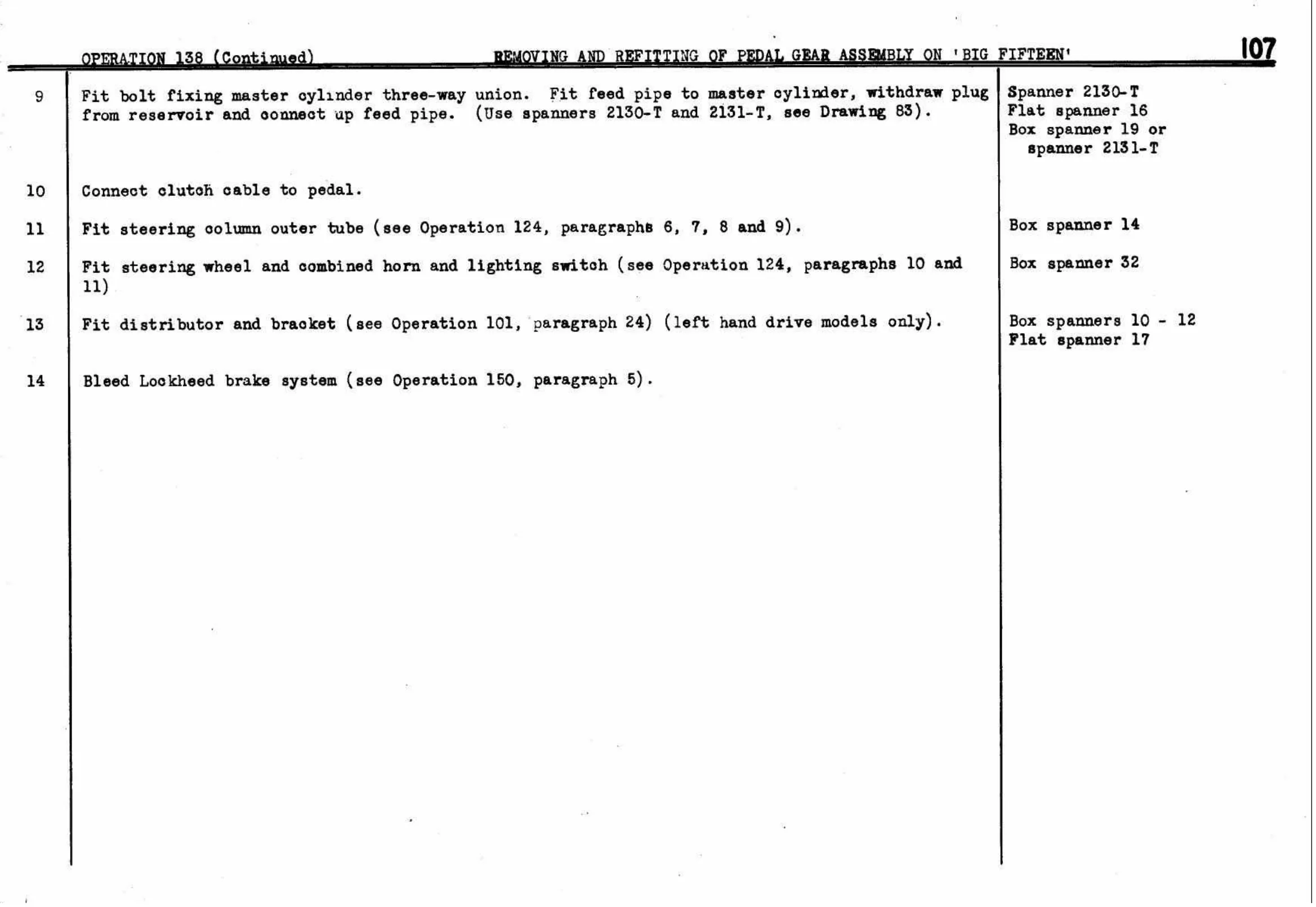 Removing – Pedal Gear Assembly (Big 15), page 110 of 260 — Twelve & Fifteen Repair Manual — Text