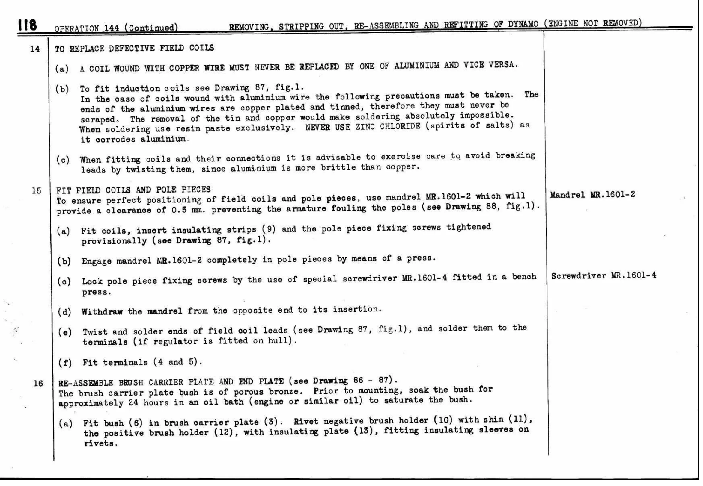 Removing Stripping – Out Re-Assembling (Eng. In), page 121 of 260 — Twelve & Fifteen Repair Manual — Text
