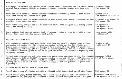 Cylinder head, page 33 — Twelve & Fifteen Repair Manual — Text